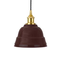 SE Home Burgundy Red Lincoln Pendant Light - Polished Brass - Black Twisted - thumbnail 1