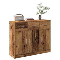 Berkfield Home Sideboard Old Wood 91x28x75 cm Engineered Wood in Brown - Size: 91 x 28 x 75 cm - thumbnail 2