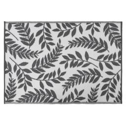 JVL The Gardener Small Leaf Decorative Outdoor Rug 150x210cm in Grey - Size: 150 cm x 210 cm - thumbnail 2