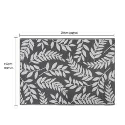 JVL The Gardener Small Leaf Decorative Outdoor Rug 150x210cm in Grey - Size: 150 cm x 210 cm - thumbnail 9
