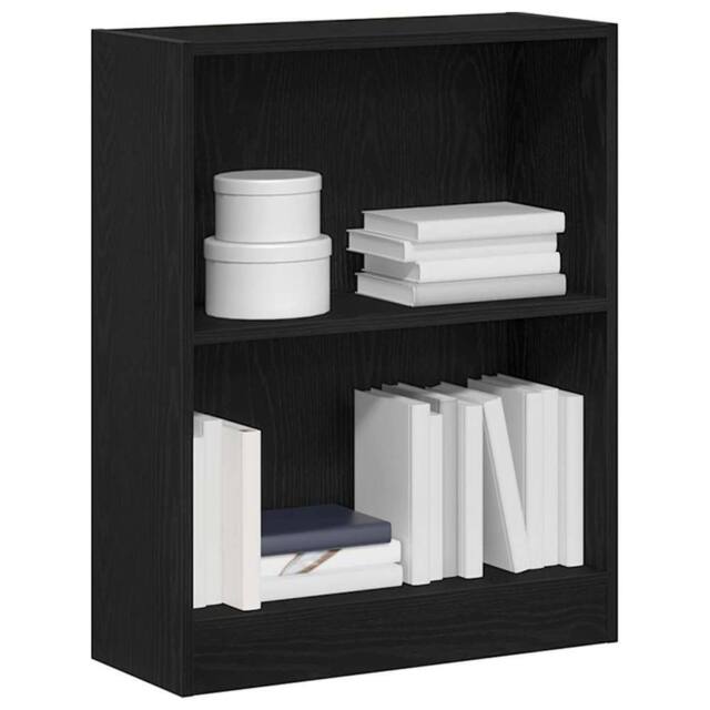 Berkfield Home Decorative Book Cabinet Black 60x24x76 cm Engineered Wood - Size: 60 x 24 x 76 cm - image 1