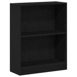 Berkfield Home Decorative Book Cabinet Black 60x24x76 cm Engineered Wood - Size: 60 x 24 x 76 cm - thumbnail 3