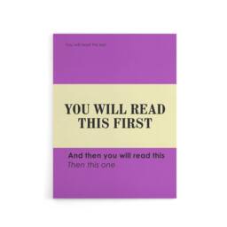 "Artery8 You Will Read This First Purple Simple Modern Canvas Wall Art Print - Size: W12"" x H16""" - thumbnail 1