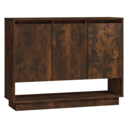 Berkfield Home Sideboard Smoked Oak 97x31x75 cm Engineered Wood in Brown - Size: 97 x 31 x 75 cm - thumbnail 2