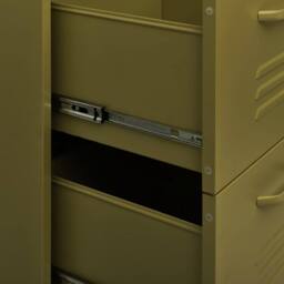 Berkfield Home Drawer Cabinet Olive Green 80x35x101.5 cm Steel - thumbnail 8