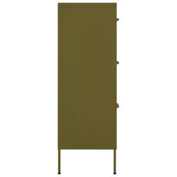 Berkfield Home Drawer Cabinet Olive Green 80x35x101.5 cm Steel - thumbnail 4