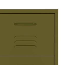 Berkfield Home Drawer Cabinet Olive Green 80x35x101.5 cm Steel - thumbnail 7