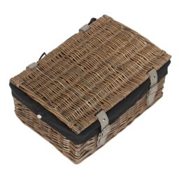 Red Hamper Wicker Antique Wash Cotton Lining 35cm Empty Hamper Basket in Brown - thumbnail 3