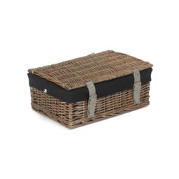Red Hamper Wicker Antique Wash Cotton Lining 35cm Empty Hamper Basket in Brown - thumbnail 2