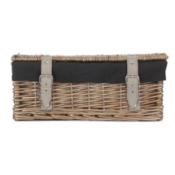 Red Hamper Wicker Antique Wash Cotton Lining 35cm Empty Hamper Basket in Brown - thumbnail 4
