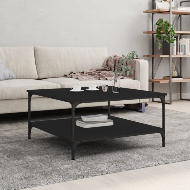 Berkfield Home Coffee Table Black 80x80x40 cm Engineered Wood - Size: 80 x 80 x 40 cm - image 1