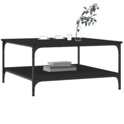 Berkfield Home Coffee Table Black 80x80x40 cm Engineered Wood - Size: 80 x 80 x 40 cm - thumbnail 3