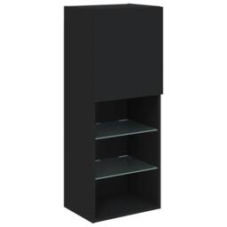 Berkfield Home TV Cabinet with LED Lights Black 40.5x30x102 cm - thumbnail 7