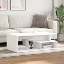 Berkfield Home Coffee Table White 102x55x35 cm Engineered Wood - Size: 102 x 55 x 35 cm - thumbnail 3
