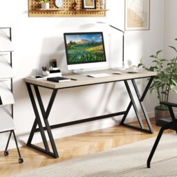 Costway 150 CM Computer Desk Large Industrial Office Desk in Grey - thumbnail 8