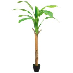 Berkfield Home Artificial Banana Tree with Pot 180 cm Green - thumbnail 2