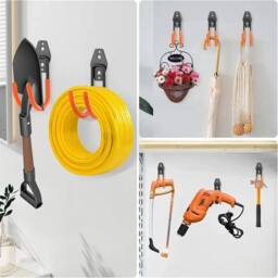 Nordara 6Pcs Heavy Duty Wall Mounted Storage Hooks Garage in Orange - Size: 1000mm × 13000mm - thumbnail 5