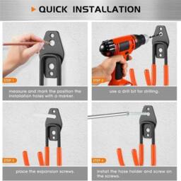 Nordara 6Pcs Heavy Duty Wall Mounted Storage Hooks Garage in Orange - Size: 1000mm × 13000mm - thumbnail 6