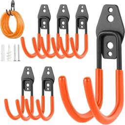 Nordara 6Pcs Heavy Duty Wall Mounted Storage Hooks Garage in Orange - Size: 1000mm × 13000mm - thumbnail 1