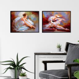 Artery8 Wall Art Print The Ballet Dancers Set Of 3 s Living Room Aesthetic Oil Paintings A4 - thumbnail 6