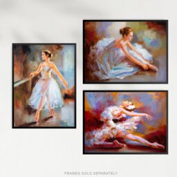 Artery8 Wall Art Print The Ballet Dancers Set Of 3 s Living Room Aesthetic Oil Paintings A4 - thumbnail 5