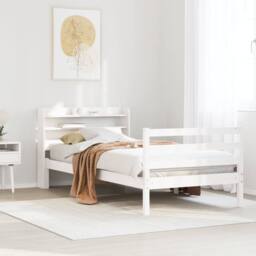Berkfield Home Beautiful Bed Frame with Headboard without Mattress White 90x200 cm - thumbnail 2