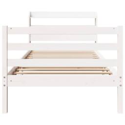 Berkfield Home Beautiful Bed Frame with Headboard without Mattress White 90x200 cm - thumbnail 4