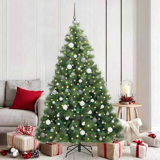 Berkfield Home Artificial Christmas Tree with 300 LEDs Green 180 cm PE & PVC - image 1