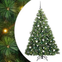 Berkfield Home Artificial Christmas Tree with 300 LEDs Green 180 cm PE & PVC - thumbnail 2