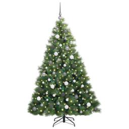 Berkfield Home Artificial Christmas Tree with 300 LEDs Green 180 cm PE & PVC - thumbnail 3