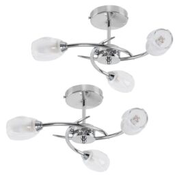 ValueLights Mia Pair of 3 Way Silver Ceiling Bar Light - thumbnail 1