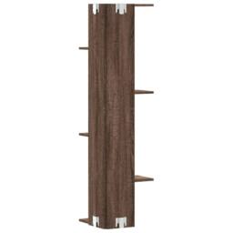 Berkfield Home Wall Corner Shelf Brown Oak 36.5x36.5x140 cm Engineered Wood - thumbnail 6