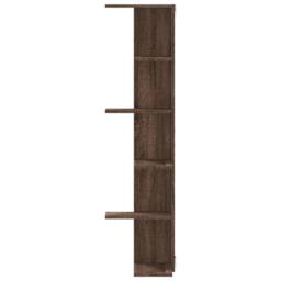 Berkfield Home Wall Corner Shelf Brown Oak 36.5x36.5x140 cm Engineered Wood - thumbnail 4