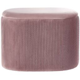 Wyld and Coco Pink Velvet Storage Pouffe - thumbnail 3