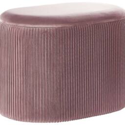 Wyld and Coco Pink Velvet Storage Pouffe - thumbnail 2