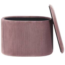Wyld and Coco Pink Velvet Storage Pouffe - thumbnail 5