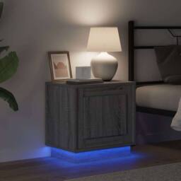 Berkfield Home Elegant Bedside Cabinets with LED Lights 2 pcs Grey Sonoma 44x34 - thumbnail 5
