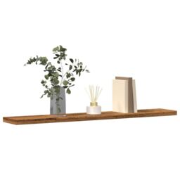 Berkfield Home Wall Shelves 4 pcs Old Wood 60x20x1.5 cm Engineered Wood in Brown - thumbnail 1