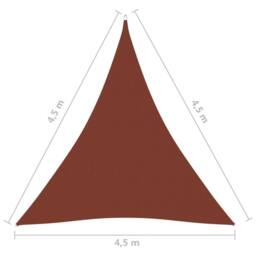 Berkfield Home Sunshade Sail Oxford Fabric Triangular 4.5x4.5x4.5 m Terracotta in Brown - thumbnail 6