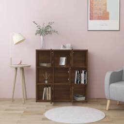 Berkfield Home Book Cabinet Brown Oak 90x30x90 cm Engineered Wood - Size: 90 x 30 x 90 cm - thumbnail 3