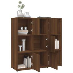 Berkfield Home Book Cabinet Brown Oak 90x30x90 cm Engineered Wood - Size: 90 x 30 x 90 cm - thumbnail 4