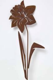 Homescapes Steel Narcissus Garden Stake Decorations, Set of 2 in Brown - thumbnail 3