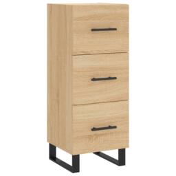Berkfield Home Highboard Sonoma Oak 34.5x34x180 cm Engineered Wood in Light Tan - thumbnail 5