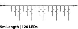 Xmas Haus Icicle Lights 60/40/20 Drop Black 5m/120 LED Cool White 10% - thumbnail 2