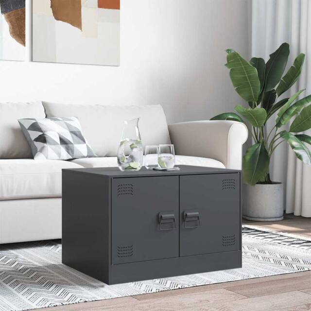 Berkfield Home Sturdy Coffee Table Anthracite 67x50x44 cm Steel in Charcoal - Size: 67 x 50 x 44 cm - image 1