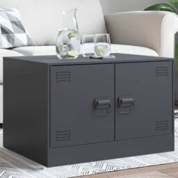 Berkfield Home Sturdy Coffee Table Anthracite 67x50x44 cm Steel in Charcoal - Size: 67 x 50 x 44 cm - thumbnail 2
