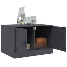 Berkfield Home Sturdy Coffee Table Anthracite 67x50x44 cm Steel in Charcoal - Size: 67 x 50 x 44 cm - thumbnail 5