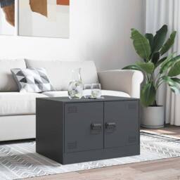 Berkfield Home Sturdy Coffee Table Anthracite 67x50x44 cm Steel in Charcoal - Size: 67 x 50 x 44 cm