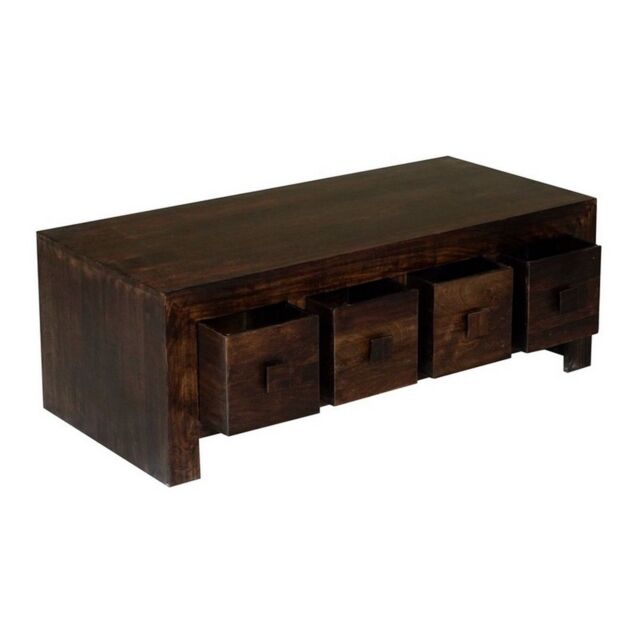 Jaipur Furniture Ltd 8 Draw Coffee Table - Mango Wood - L55 x W118 x H40 cm - Dark Finish in Brown - image 1