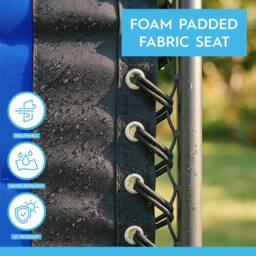 Harbour Housewares 2 Piece Padded Zero Gravity Chair Set in Blue - thumbnail 3